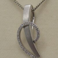 Diamond set pendant and chain