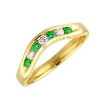 Emerald and Diamond Half Eternity Ring