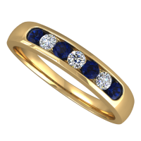 Sapphire and Diamond Half Eternity Ring