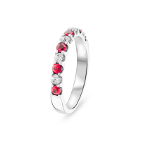 Ruby and Diamond Half Eternity Ring