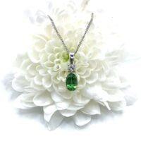Tsavorite and Diamond pendant