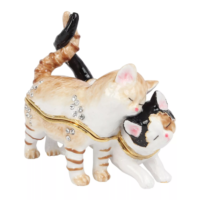 Two cats twisted tails