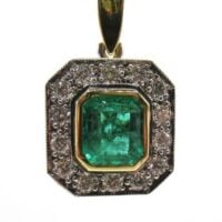 Emerald and Diamond cluster necklet